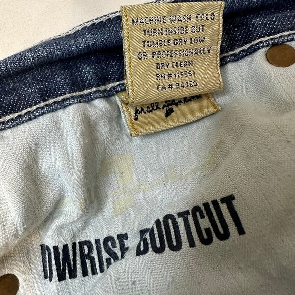 7 For All Mankind Blue Jeans Low-rise Bootcut Size 31 - Picture 8 of 8